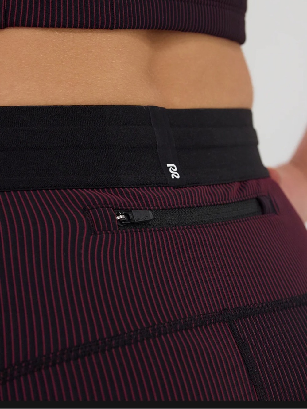 Bandit Striped Cadence 5” Compression Shorts - Black / Fig - Picture 5 of 10